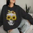 Skull Sunflower Skeleton Bandana Sunflower Skull Sweatshirt Frauen Geschenke für Sie