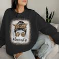 Grammy Life Bleached Leopard Messy Bun Mother's Day Women Sweatshirt Gifts for Her