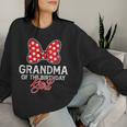 Grandma Of The Birthday Girl Cute Pink Bow Family Matching Women Sweatshirt Gifts for Her