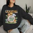 Grandma Of The Wild One 1St Birthday Safari Family Matching Women Sweatshirt Gifts for Her