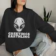 Greetings Earthling Alien For Nager Sweatshirt Frauen Geschenke für Sie