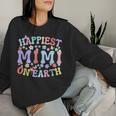 Happiest Mimi On Earth Family Trip Squad Groovy Grandma Women Sweatshirt Gifts for Her