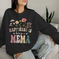 Happiness Is Being A Mema Floral Mema Mother's Day Women Sweatshirt Gifts for Her