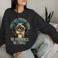 I Hate Morning People And Mornings And People Coffee Cat Sweatshirt Frauen Geschenke für Sie