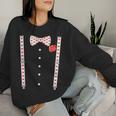 Heart Bow Tie & Bracesalentine's Day Costume Women's Sweatshirt Frauen Geschenke für Sie