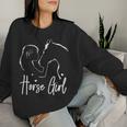 Horse & Rider Horse Girl Riding Girls Women's S Sweatshirt Frauen Geschenke für Sie