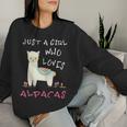 Just A Girl Who Loves Alpacas Alpacas Slogan Sweatshirt Frauen Geschenke für Sie