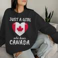 Just A Girl Who Loves Canada Travel Football Canada Sweatshirt Frauen Geschenke für Sie