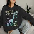 Just A Girl Who Loves Dinos La Chica De Los Dinosaurios Sudadera Mujer Regalos para ella