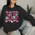 Kindergarten Has My Heart Groovy Valentine's Day Teacher Women Sweatshirt Gifts for Her