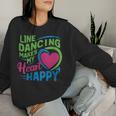 Line Dancing Hace Mi Corazón Feliz Danza Cuello Sudadera Mujer Regalos para ella
