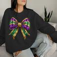 Mardi Gras Coquette Bow Fat-Tuesday New Orleans Girls Women Sweatshirt Gifts for Her