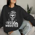 Momster Skeleton Tattoo Coffee Mum Gothic Outfit Sweatshirt Frauen Geschenke für Sie