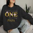 Papa Little Miss Onederful Birthday Party 1 Year Old Girl Sweatshirt Frauen Geschenke für Sie