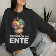 Psychisch Am Ente Crazy Duckintage Party Motif Sweatshirt Frauen Geschenke für Sie