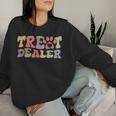Retro Groovy Treat Dealer Dogs Owner Treats Pet Dog Lover Women Sweatshirt Gifts for Her