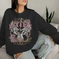 Rock And Roll Wild Spirit Boho Angel Wings Floral Guitar Sweatshirt Frauen Geschenke für Sie