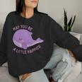 Una Ballena De Peluche Tinytan Poco Más Feliz Cuello Sudadera Mujer Regalos para ella