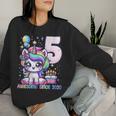 Unicorn 5Th Birthday 5 Year Old Unicorn Party Girls Outfit Women Sweatshirt Gifts for Her