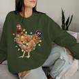 Chicken Santa Christmas Tree Chicken Sudadera Mujer Regalos para ella