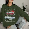 Christmas Red Wine Merry Christmas Reindeer Santa Claus Sweatshirt Frauen Geschenke für Sie