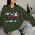 Christmas Red Wine Merry Christmas Reindeer Women's Sweatshirt Frauen Geschenke für Sie