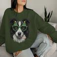 Christmas Tree Sunglasses Border Collie Christmas Women Sweatshirt Frauen Geschenke für Sie