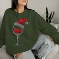 Christmas Wine Glass Of Red Wine Santa Hat Sudadera Mujer Regalos para ella