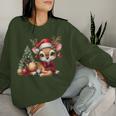 Deerintage Boho Christmas Winter Fawn Animal Sweatshirt Frauen Geschenke für Sie