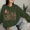 Merry Christmas Christian Christmas Tree Sweatshirt Frauen Geschenke für Sie