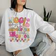 100 Days Of School Coffee Lover 100Th Day Of School Teacher Women Sweatshirt Gifts for Her