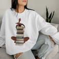 Black Woman And Books Stack Afro Girl Reading Lover Women Sweatshirt Gifts for Her
