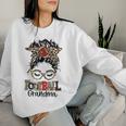 Leopard Messy Bun Grandma Life Football Grandma Women Sweatshirt Gifts for Her