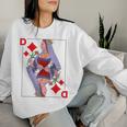 Playing Card Lady Queen Checked Card Costume Fancy Dress Groups Sweatshirt Frauen Geschenke für Sie