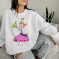 Prinzessin Küsst Den Frog Frog King Motif For Girls Gray Sweatshirt Frauen Geschenke für Sie