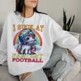 I Suck At Fantasy Football Unicorn Rainbow Loose Football Pink Sweatshirt Frauen Geschenke für Sie