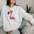 Women's Pink Flamingo In Pocket Sweatshirt Frauen Geschenke für Sie