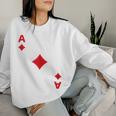 Women's Playing Card Chequered Ace Card Costume Fancy Dress Ass Groups Sweatshirt Frauen Geschenke für Sie