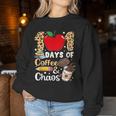 100 Days Of Coffee & Chaos 101St Day Of School Teachers Women Sweatshirt Personalized Gifts