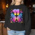 11Th Birthday Girl 11 Years Butterfly Number 11 Sweatshirt Frauen Lustige Geschenke