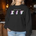 14 Years Birthday Glitched Roman Numerals Limited Edition S Sweatshirt Frauen Lustige Geschenke