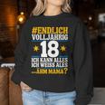 18 Geburtstag Junge Mädchen 18 Jahre 2007 Lustig Geschenk Sweatshirt Frauen Lustige Geschenke