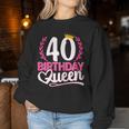 40 Años 40 Cumpleaños Birthday Queen 40 Sudadera Mujer Regalos divertidos