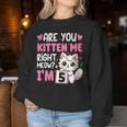 5Th Birthday Girl 5Yr Five 5 Year Old Kitten Cat Bday Women Sweatshirt Funny Gifts