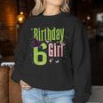 6Th Birthday Witch Pink And Green 6 Year Old Birthday Girl Women Sweatshirt Personalized Gifts