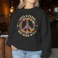 70S Flower Power Love Peace Hippie Costume Sweatshirt Frauen Lustige Geschenke