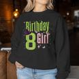 8Th Birthday Witch Pink And Green 8 Year Old Birthday Girl Women Sweatshirt Personalized Gifts