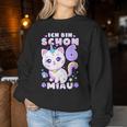 Birthday Girl 6 Years Old Cat Unicorn Sweatshirt Frauen Lustige Geschenke