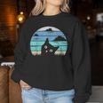 Cat Women's Meow Cat Motif Sweatshirt Frauen Lustige Geschenke