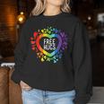 Csd Free Hugs Rainbow Love Lgbt Gay Pride Sweatshirt Frauen Lustige Geschenke